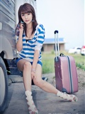 [online collection] 2013.08.04 Korean car model Li Zhiyou -- blue white striped shirt(16)